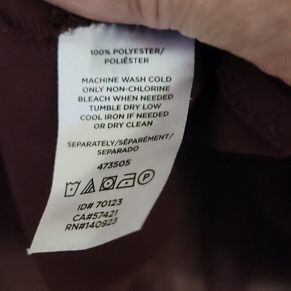 Loft Burgundy Scoop Neck Crochet Detail Bell Sleeve Blouse Size Mp - Picture 6 of 6